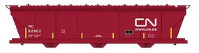 Intermountain ACF 4650 Cubic Foot 3-Bay Covered Hopper Ready to Run Canadian National WC (Boxcar Red, Noodle Logo, yellow Conspicuity Marks) Intermountain ACF 4650 Cubic Foot 3-Bay Covered Hopper Ready to Run Canadian National WC (Boxcar Red, Noodle Logo, yellow Conspicuity Marks)