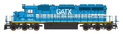 Intermountain EMD SD40-2 DC GATX Leasing (blue, white, yellow) N Scale Model Train Diesel Locomotive #69323