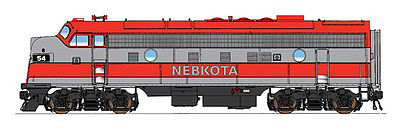 Intermountain FP9 DC Nebkota N Scale Model Train Diesel Locomotive #69975