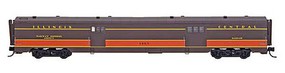 Intermountain Centralia Car Shops Streamlined Smooth-Side Baggage Car Ready to Run Illinois Central (brown, orange) N-Scale