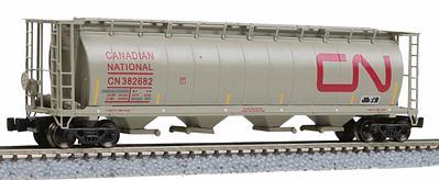 Intermountain 59 4-Bay Cylindrical Covered Hopper Canadian National Z Scale Model Train Freight Car #85107