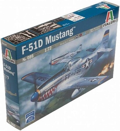 Italeri P51D Mustang Aircraft Plastic Model Airplane Kit 1/72 Scale #550086