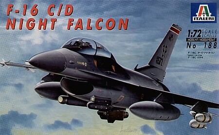 Italeri F-16C Night Falcon Plastic Model Airplane Kit 1/72 Scale #550188