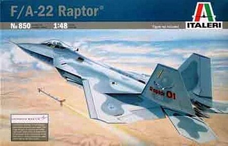 Italeri F-22 Raptor Plastic Model Airplane Kit 1/48 Scale #550850