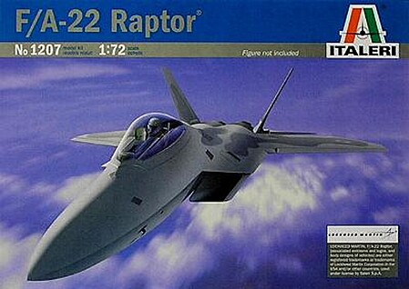 Italeri F-22 Raptor Plastic Model Airplane Kit 1/72 Scale #551207