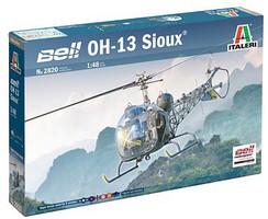 Italeri OH13 Sioux Scout Helicopter Korean War Plastic Model Helicopter Kit 1/48 Scale #552820