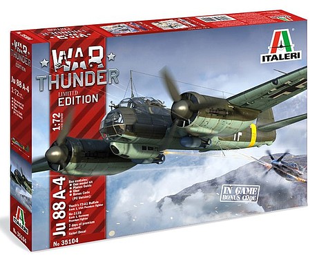 Italeri War Thunder-JU-88 A4 Plastic Model Airplane Kit 1/72 Scale #5535104