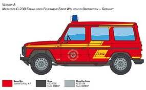 Italeri Mercedes Benz G230 Feuerwehr Plastic Model Car Vehicle Kit 1/24 Scale #553663