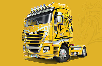Italeri Iveco Stralis Yellow Devil Plastic Model Truck Kit 1/24 Scale #553898