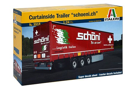 Italeri CURTAINSIDE TRAILERSCHONI Plastic Model Truck Vehicle Kit 1/24 Scale #553918