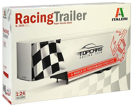 Italeri 22-Ft Fifth Wheel Racing Transport Trailer Plastic Model Trailer Kit 1/24 Scale #553936