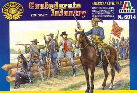 Italeri Confederate Infantry Troops Plastic Model Military Figure Kit 1/72 Scale #556014