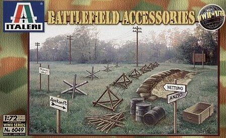 Italeri WWII Battlefield Accessories Plastic Model Military Diorama 1/72 Scale #556049