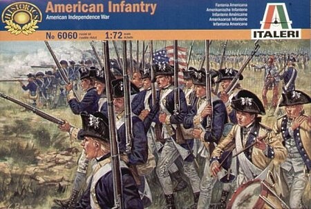 Italeri Revolutionary War- American Infantry Plastic Model Military Figure Kit 1/72 Scale #556060