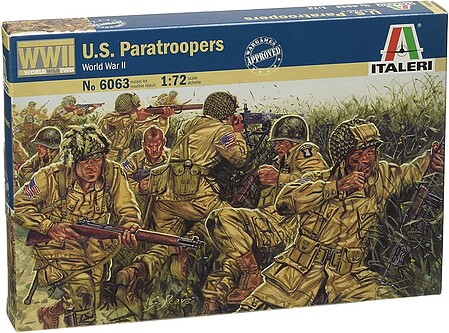 Italeri WWII US Paratroopers Plastic Model Military Figure Kit 1/72 Scale #556063