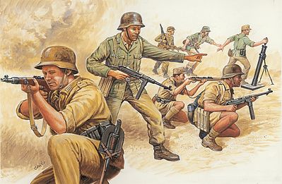 Italeri WWII Afrika Korp Soldiers Plastic Model Military Figure Kit 1/72 Scale #556076