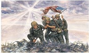 Iwo Jima Flag Raisers Plastic Model Military Figure Kit 1/72 Scale #556098
