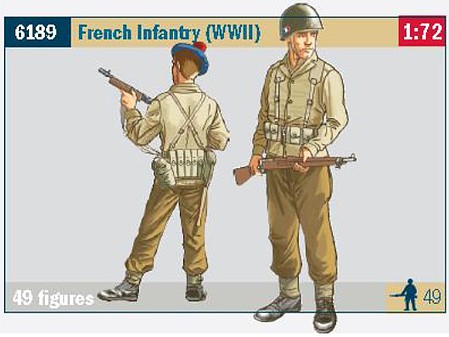 Italeri WWII French Infantry (49) Plastic Model Military Figure Kit 1/72 Scale #556189
