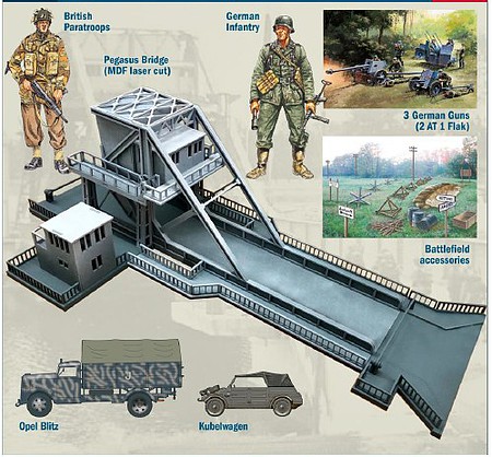 Italeri Pegasus Bridge Assault Battle Plastic Model Military Diorama Kit 1/72 Scale #556194