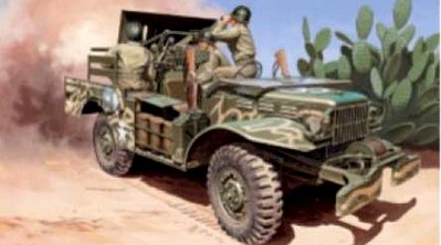 Italeri M6 Dodge Anti-Tank Army Truck with Figure Plastic Model Military Vehicle Kit 1/35 #556555