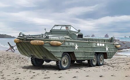 Italeri DUKW WWII Amphibious Vehicle Plastic Model Military Vehicle Kit 1/72 Scale #557022