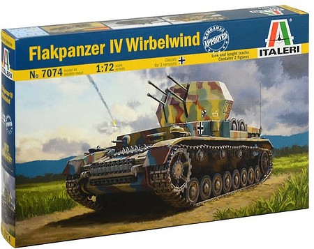 Italeri Flakpanzer IV Wirbelwind Tank Plastic Model Military Tank Kit 1/72 Scale #557074