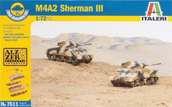 Italeri M4A2 Sherman Plastic Model Military Vehicle Kit 1/72 Scale #557511