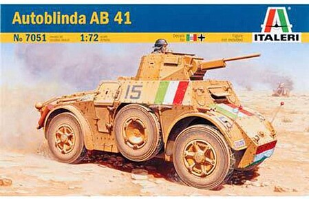 Italeri Autoblinda AB 41 Armored Car Plastic Model Military Vehicle Kit 1/72 Scale #7051s