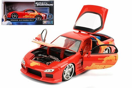 Jada-Toys 1/24 Fast & Furious Orange JLS Mazda RX7 (no figure included)