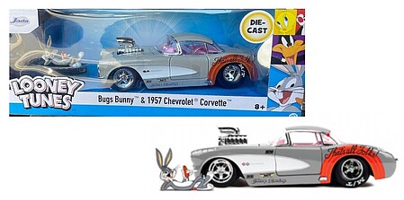 Jada-Toys 1/24 Looney Tunes 1957 Chevrolet Corvette w/Bugs Bunny Figure
