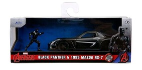 Jada-Toys 1/32 Marvel Avengers 1995 Mazda RX7 Car w/Black Panther Figure