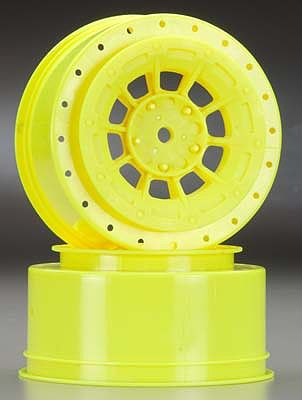 J-Concepts Hazard 12mm Hex Wheel, 3mm Wider Off Set, Yel-SC10