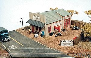 JL Laboskys Motorcycle Repair Kit Model Railroad Building HO Scale #141