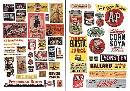 JL Paint and Consumer Signs 1940s &1950s Model Trackside Accessories HO Scale #178