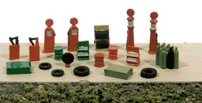 JL Deluxe Gas Station Detail Set Model Railroad Building Accessory N Scale #2181