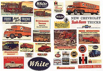 JL Vintage Truck Signs 1940s to 1950s Model Railroad Billboard HO Scale #243