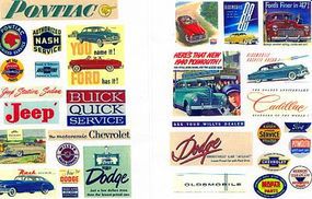 Vintage Auto Posters/Signs 1940s to 1950s Model Railroad Billboard HO Scale #247
