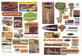 Vintage Marine Boat & Motor Signs Model Railroad Building Accessories HO Scale #264