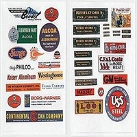 1940s-1950s Industrial Signs Model Railroad Billboard HO Scale #292