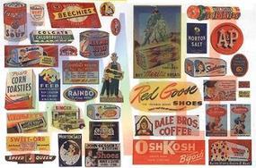 JL Vintage Food/Household Signs Model Railroad Billboard HO Scale #426