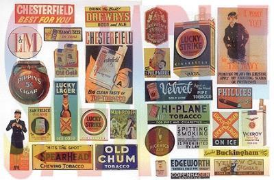 JL Vintage Tobbacco/Cigar/Beer Signs Model Railroad Billboard HO Scale #427