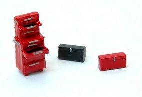 JL Custom Tool Boxes & Chest (3) Model Railroad Building Accessory HO Scale #433