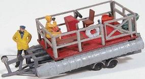 Vintage Pontoon Trailer & Accessories Model Railroad Vehicle HO Scale #458
