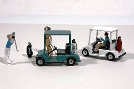 JL Golf Carts and Golf Bags Model Railroad Vehicle HO Scale #459