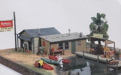 JL C.K. Dexter Haven Dock & Bait Model Train Building HO Scale #491