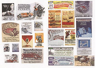 JL Vintage Racing & Speedway Signs 1920s to 1940s Model Railroad Billboard HO Scale #548