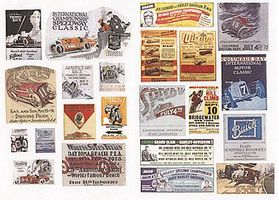 Vintage Racing & Speedway Signs 1920s to 1940s Model Railroad Billboard HO Scale #548