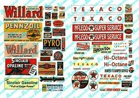 Gas Station Posters & Signs 1930's to 1960's Model Railroad Billboard N Scale #684