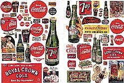 JL Vintage Soft Drink Posters & Signs Model Railroad Billboard N Scale #697