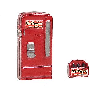 JL Custom Upright Soda Machine/Case Dr. Pepper Model Railroad Building Accessory HO Scale #742